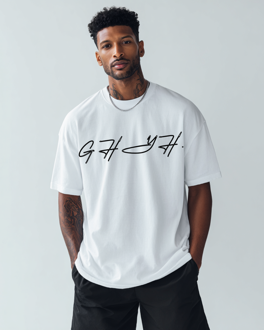 Signature GHYH Tee in Cloud White